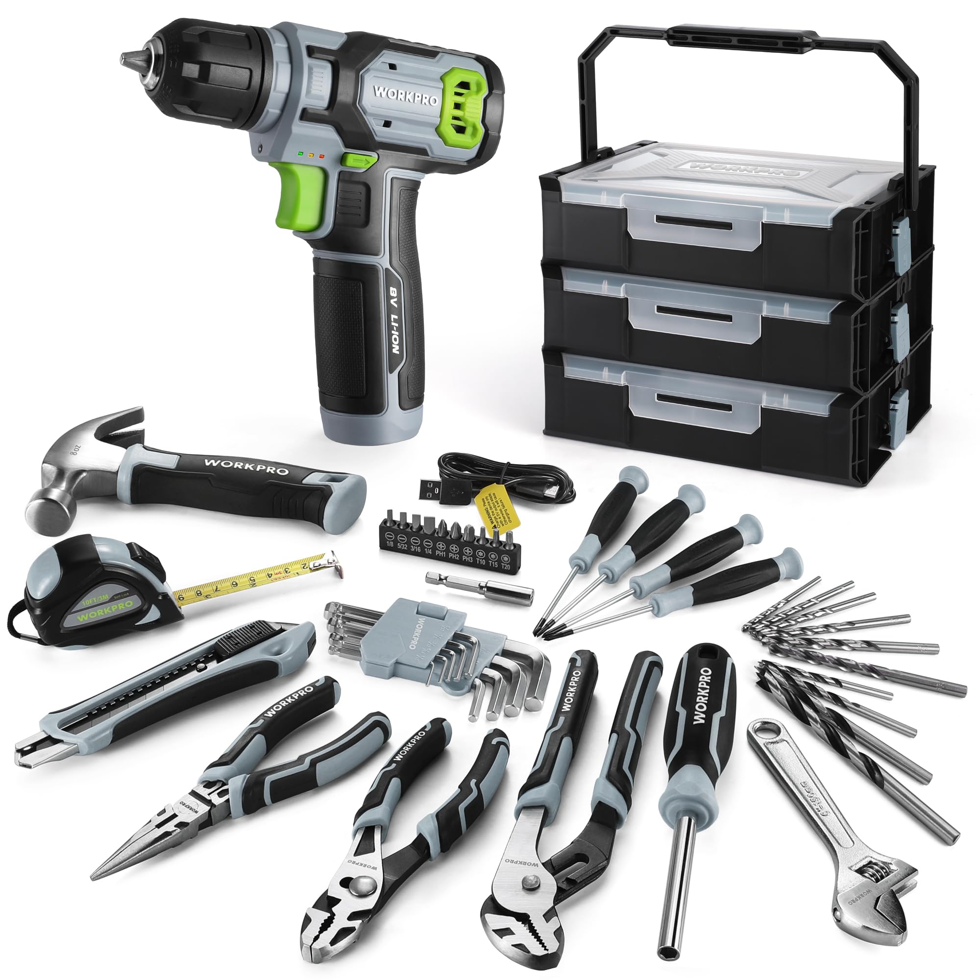 Amazon.com: WORKPRO 43PCS Cordless Lithium-ion Drill Driver
